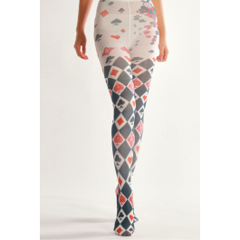 CARD suit print pattern tights